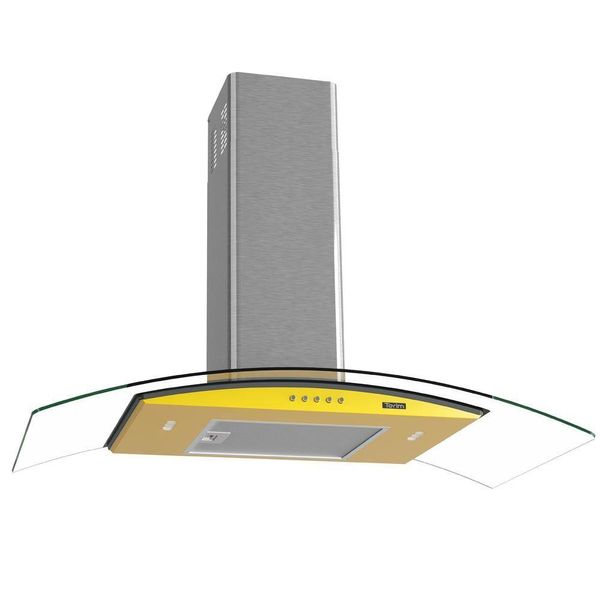 Coifa Terim de Parede Clean Vidro Curvo Amarela Kroma 90cm Amarelo 220V