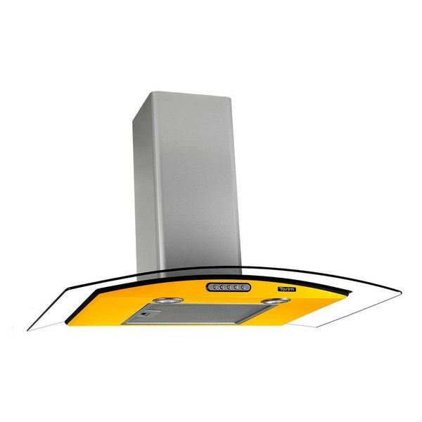Coifa de Parede Vidro Curvo 75cm Duto Slim Terim Amar C Inox 220V