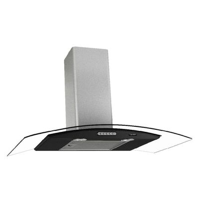 Coifa de Parede 90cm Vidro Curvo Terim Preto Com Inox 220V