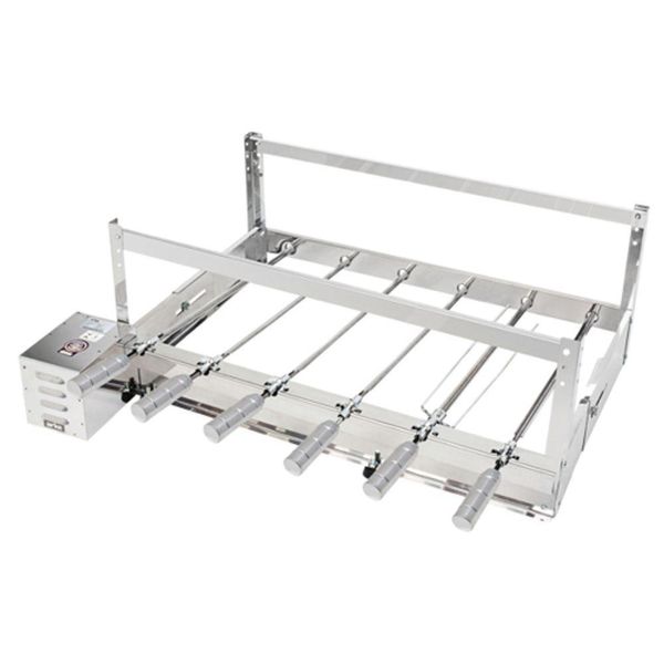 Churrasqueira Giratória Rotativa Bivolt Aço Inox Gbi 06 Espetos