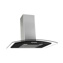Coifa de Parede 70cm Vidro Curvo Terim Preto Com Inox 110V