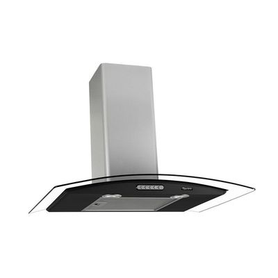 Coifa de Parede 70cm Vidro Curvo Terim Preto Com Inox 110V