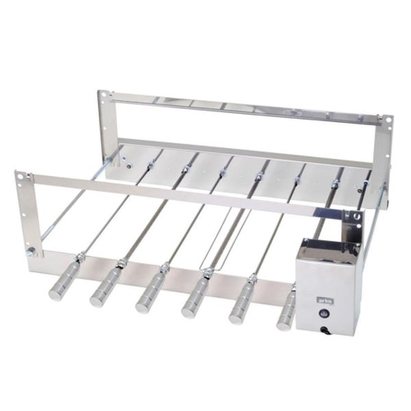 Churrasqueira Giratória Rotativa Bivolt Aço Inox Cris 06 Espetos