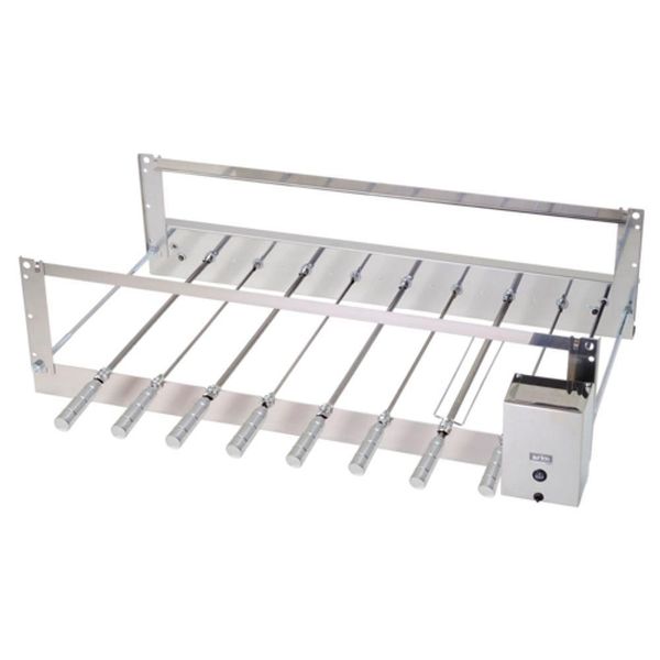 Churrasqueira Giratória Rotativa Bivolt Aço Inox Cris 08 Espetos