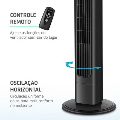 Ventilador De Torre Air Tower Mondial Preto 45W VTR-01-B 110V