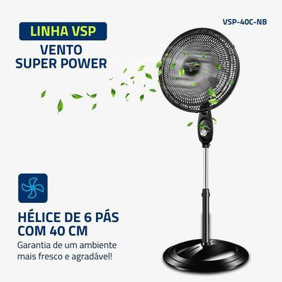 Ventilador Coluna Mondial 40cm Super Power VSP-40C-NB 40CM 220V/60Hz
