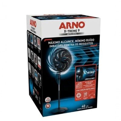 Ventilador De Coluna Arno Xtreme VE9R 40cm 9 Pás Preto 110V