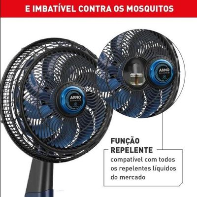 Ventilador De Coluna Arno Xtreme VE9R 40cm 9 Pás Preto 110V