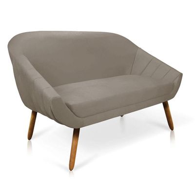 Kit 01 Namoradeira 02 Lugares E 01 Poltrona Giovana Suede Marrom Rato