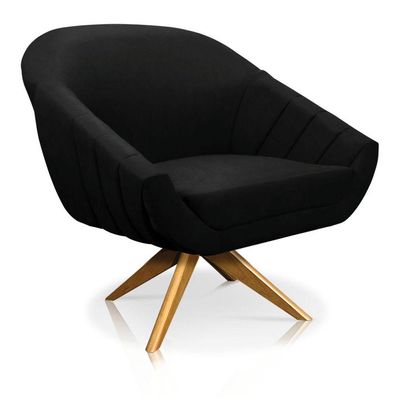 Kit 01 Namoradeira 02 Lugares E 01 Poltrona Giovana Suede Preto
