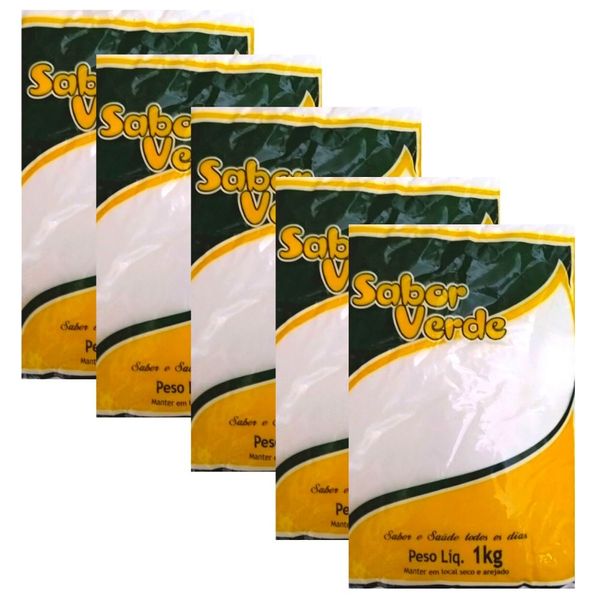 Bicarbonato de Amônio ou Sal Amoníaco 5 pacotes de 1kg Sabor Verde (Total 5 Kg)