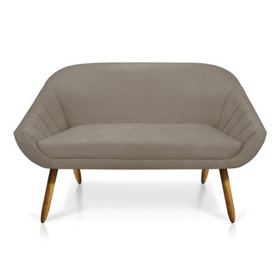 Kit 01 Namoradeira 02 Lugares E 02 Poltronas Giovana Suede Marrom Rato