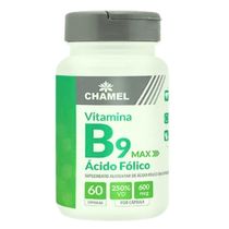 Ácido Fólico Max - Vitamina B9 –  60 cápsulas - Chamel