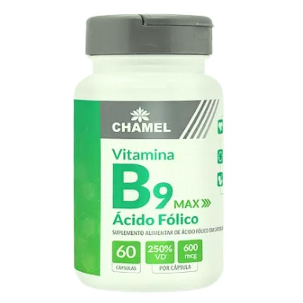 Ácido Fólico Max - Vitamina B9 – 60 cápsulas - Chamel