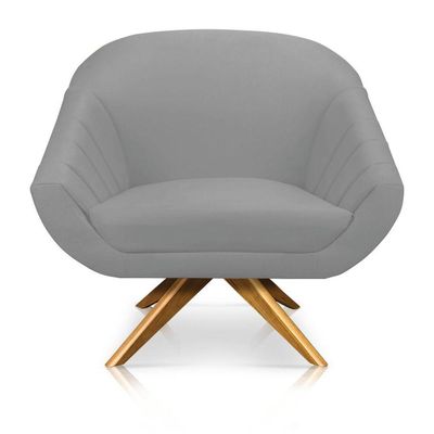 Kit 01 Namoradeira 02 Lugares E 02 Poltronas Giovana Suede Cinza