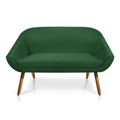 Kit 01 Namoradeira 02 Lugares E 01 Poltrona Giovana Suede Verde