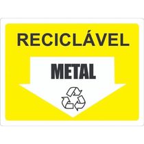 Placa De Sinalização Acesso 15x20cm Reciclável Metal