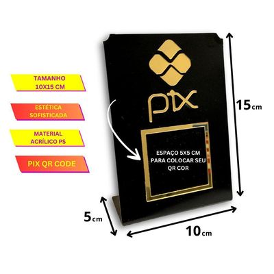 Display Placa Qrcode De Pagamento Pix Em Acrílico 10x15