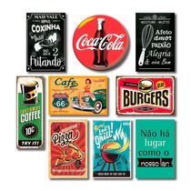 Kit Placas Decorativas Cozinha Frases Vintage Mdf -9 Placas