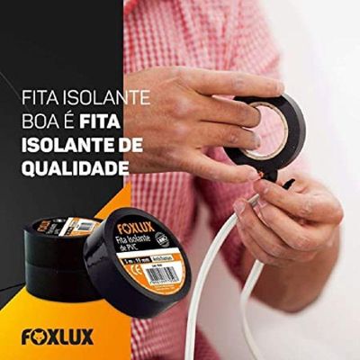 Fita Isolante Antichamas Pvc 10m X 19mm Preta 10 Und Foxlux
