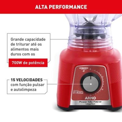 Liquidificador Arno Power Mix 700W Vermelho 110V