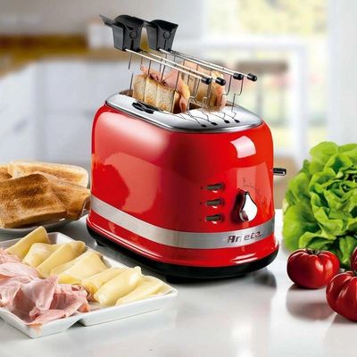 Torradeira Elétrica Ariete Moderna Vermelha 2 Fatias 6 Níveis 750w 110v - Modelo 149