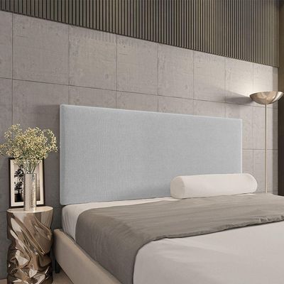 Cabeceira Painel Clean Para Cama Box Queen Cinza D'rossi
