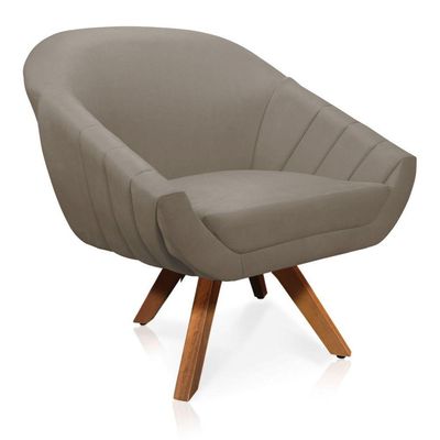 Kit 01 Namoradeira 02 Lugares E 01 Poltrona Giovana Suede Marrom Rato