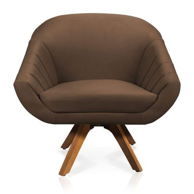Kit 01 Namoradeira 02 Lugares E 01 Poltrona Giovana Suede Marrom