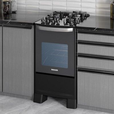 Fogão Master Grill 4 Queimadores Preto Suggar 220V