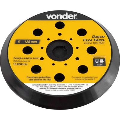 Disco Fixa Facil 125mm Para Lixadeira Lrv355 Vonder