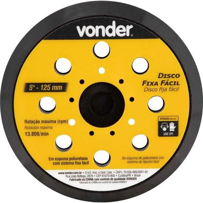 Disco Fixa Facil 125mm Para Lixadeira Lrv355 Vonder