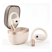 Fone Aberto Condução Óssea Bege Auricular Bluetooth - Som Claro e Design Elegante