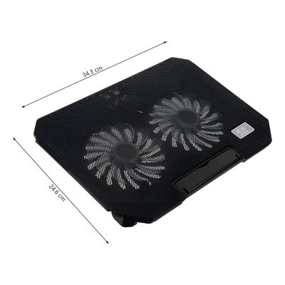 Base Suporte Resfriador Notebook 2 Coolers LED Informática - com Ventoinhas e Ajuste Ergonômico