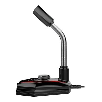 Microfone Gamer USB Omnidirecional com LED – Áudio Claro para Jogos, Lives e Gravações