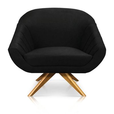 Kit 01 Namoradeira 02 Lugares E 02 Poltronas Giovana Suede Preto