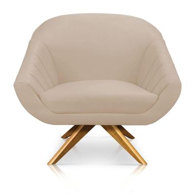 Kit 01 Namoradeira 02 Lugares E 02 Poltronas Giovana Suede Bege