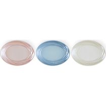 SET LE CREUSET 3 PRATOS OVAL EM CERÂMICA COLORIDO 15CM 69334156819014