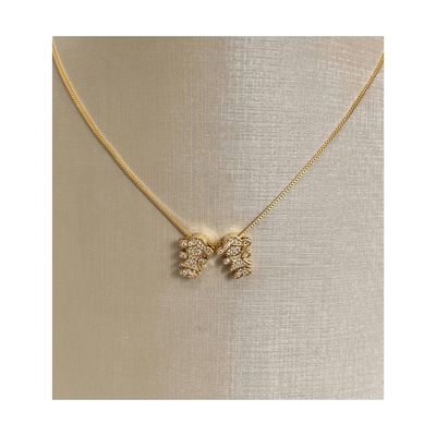 Colar filhas duas meninas com zirconias banhado em ouro 18k
