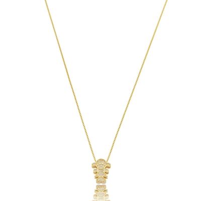 Colar mae e filha com zirconias Banhado em Ouro 18k