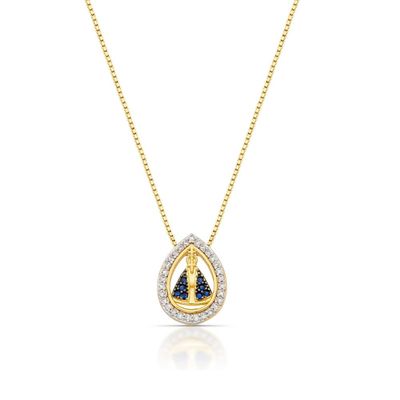 Colar Nossa Senhora Oval com zirconias banhado em ouro 18k