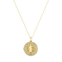 Colar Relicário São Bento banhado em ouro 18k 2,3cm de diâmetro - corrente 45cm + 5cm