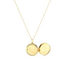 Colar Relicário São Bento banhado em ouro 18k 2,3cm de diâmetro - corrente 45cm + 5cm