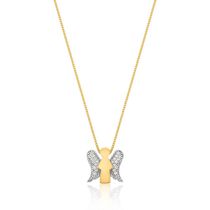 Colar de Anjo Da Guarda Com Zirconias banhado em ouro semijoia