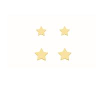 Kit de 2 Brincos de estrelas banhadas em ouro 18k estrelinha