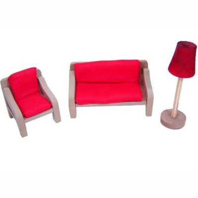 Kit de Móveis Completo para Casinhas de Boneca - Madeira - Multicolorido - Bohney