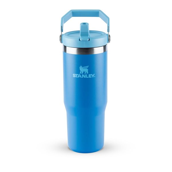 TUMBLER STANLEY TÉRMICA FLIP STRAW EM AÇO INOXIDÁVEL 887ML AZUL AZURE 887ML 08357-00