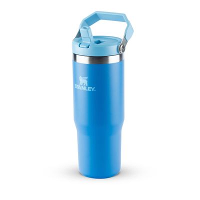 TUMBLER STANLEY TÉRMICA FLIP STRAW EM AÇO INOXIDÁVEL 887ML AZUL AZURE 887ML 08357-00