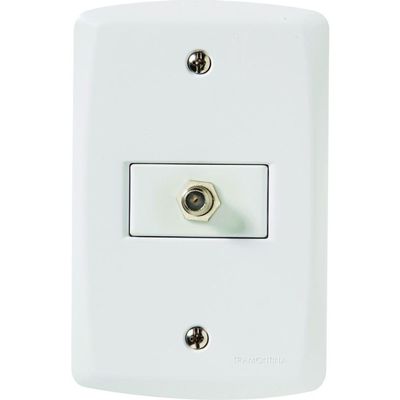 Conjunto 4x2 com 1 Tomada TV/SAT Coaxial Tramontina Lux2 Branco