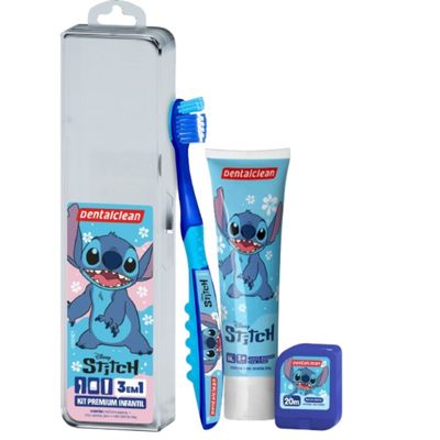 KIT DENTAL PREMIUM INFANTIL ROSA OU AZUL + CHAVEIRO - STITCH
